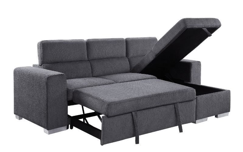 ACME Natalie - Sectional Sofa - Gray Chenille | Meri Furniture