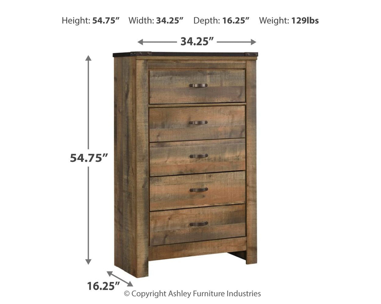 Ashley Furniture Trinell - Brown - Five Drawer Chest | Meri Furniture
