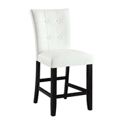 ACME Hussein - Counter Height Chair (Set of 2) - White PU & Black Finish | Meri Furniture