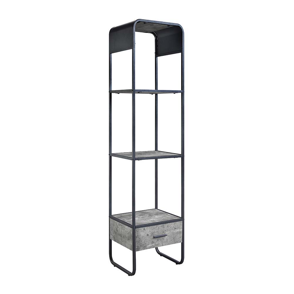 ACME Raziela - Side Pier - Concrete Gray & Black Finish | Meri Furniture