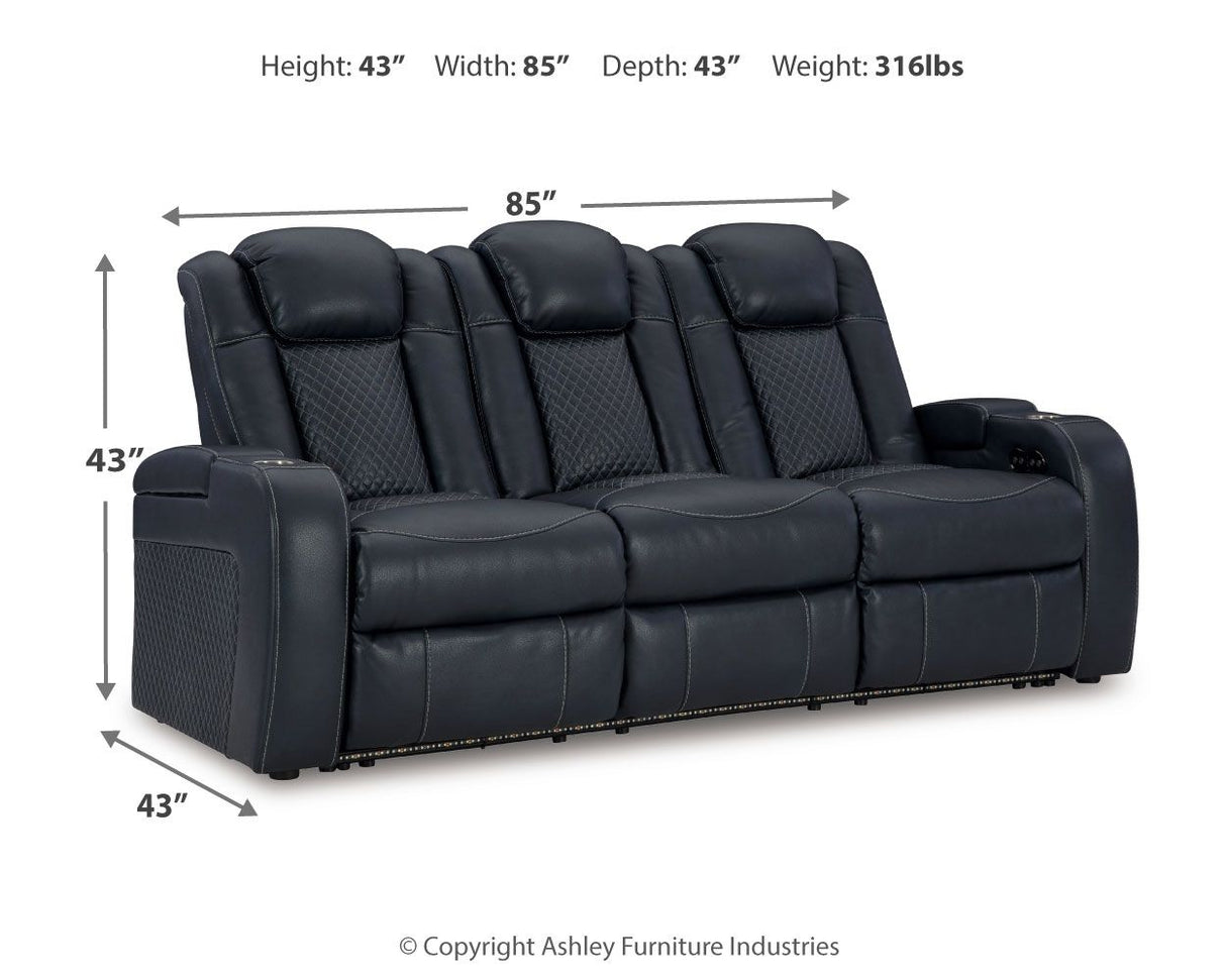 Signature Design by Ashley® Fyne-dyme - Power Reclining Sofa With Adj Headrest | Meri Furniture