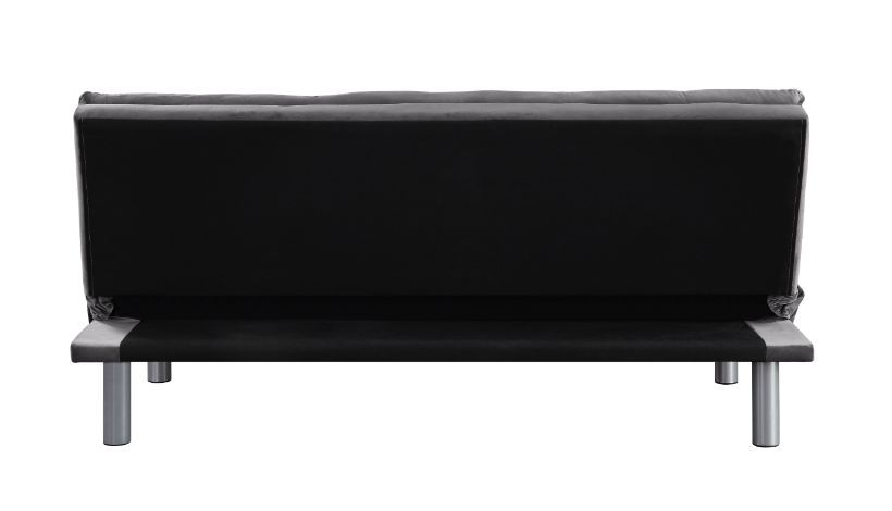 ACME Cilliers - Futon - Gray Velvet & Chrome Finish | Meri Furniture