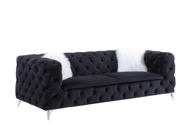 ACME Phifina - Sofa - Black Velvet | Meri Furniture