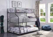 ACME Caius II - Triple Bunk Bed - Twin Over Full Over Queen - Gunmetal | Meri Furniture