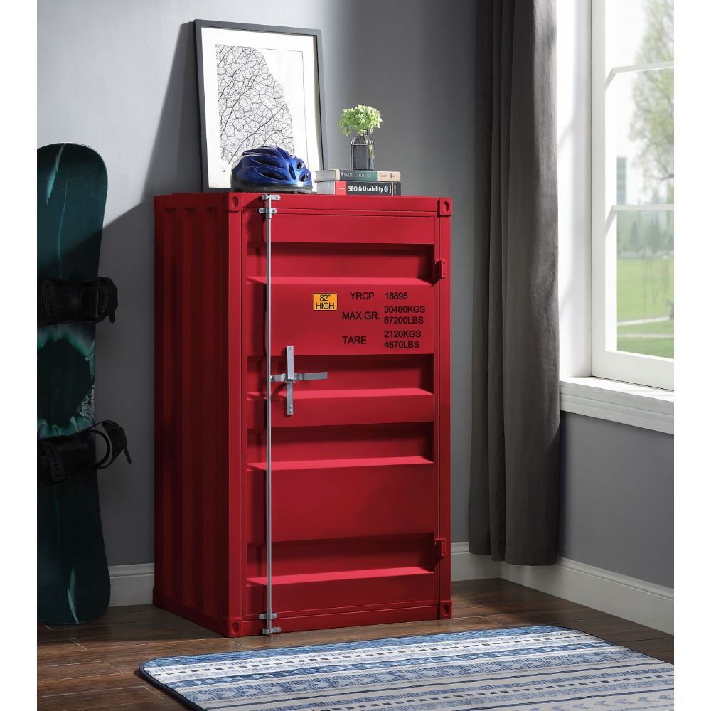 ACME KD, Rectangular Chest • Storage: 1 Metal Door (Inside: 5 Compartments w/4 Metal Shelves) • Features: Metal Frame, Recessed Panels (Cargo Container Panels), Full-Length Container Lock • (NO LEGS) •• CONSTRUCTION •• Metal Case: Iron Plate (40 x 40mm) |