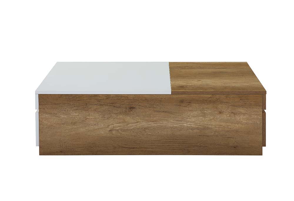 ACME Aafje - Coffee Table - Oak & White Finish | Meri Furniture