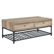 ACME Brantley - Coffee Table - Oak & Sandy Black Finish | Meri Furniture
