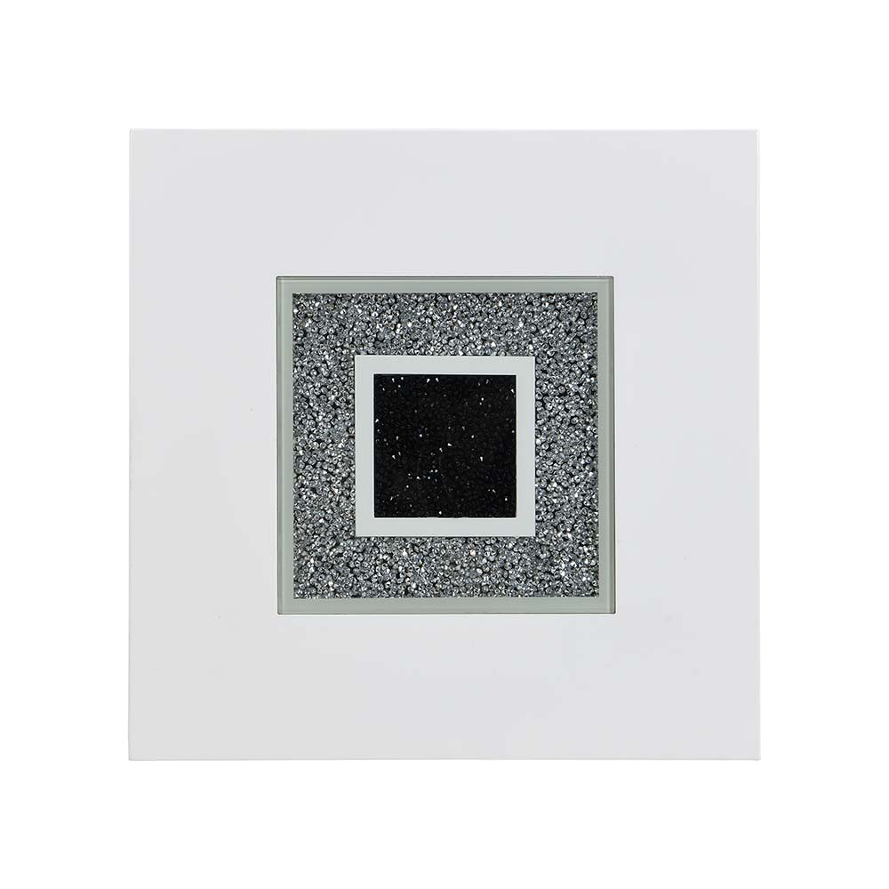 ACME Elizaveta - End Table - Faux Crystal Diamonds & White High Gloss Finish | Meri Furniture