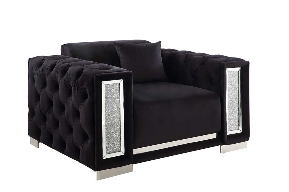 ACME Trislar - Chair - Black Velvet | Meri Furniture