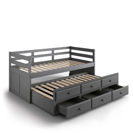 ACME Darcie - Captain Bed - Gray Finish | Meri Furniture