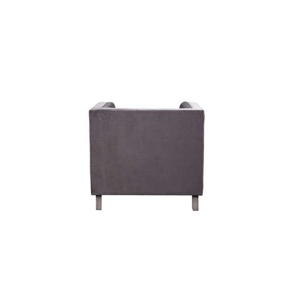 ACME Hegio - Chair - Gray Velvet | Meri Furniture