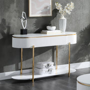 ACME Daveigh - Sofa Table - White High & Gold | Meri Furniture