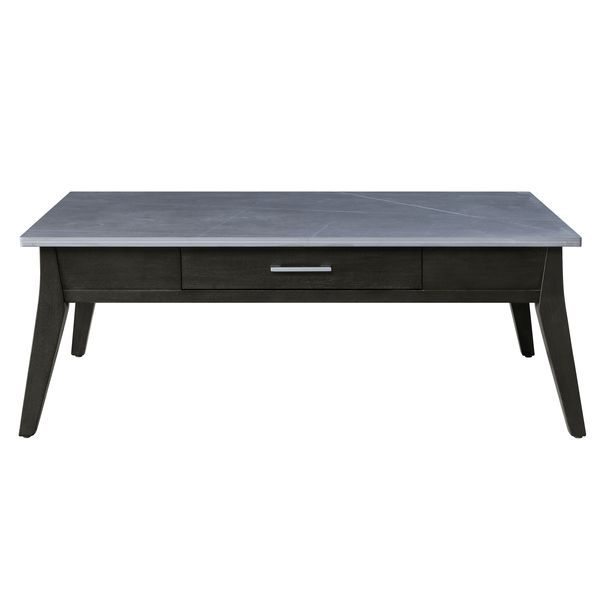 ACME Zemocryss - Coffee Table - Marble & Dark Brown Finish | Meri Furniture