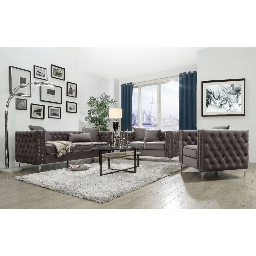 ACME Gillian II - Sofa - Dark Gray Velvet | Meri Furniture