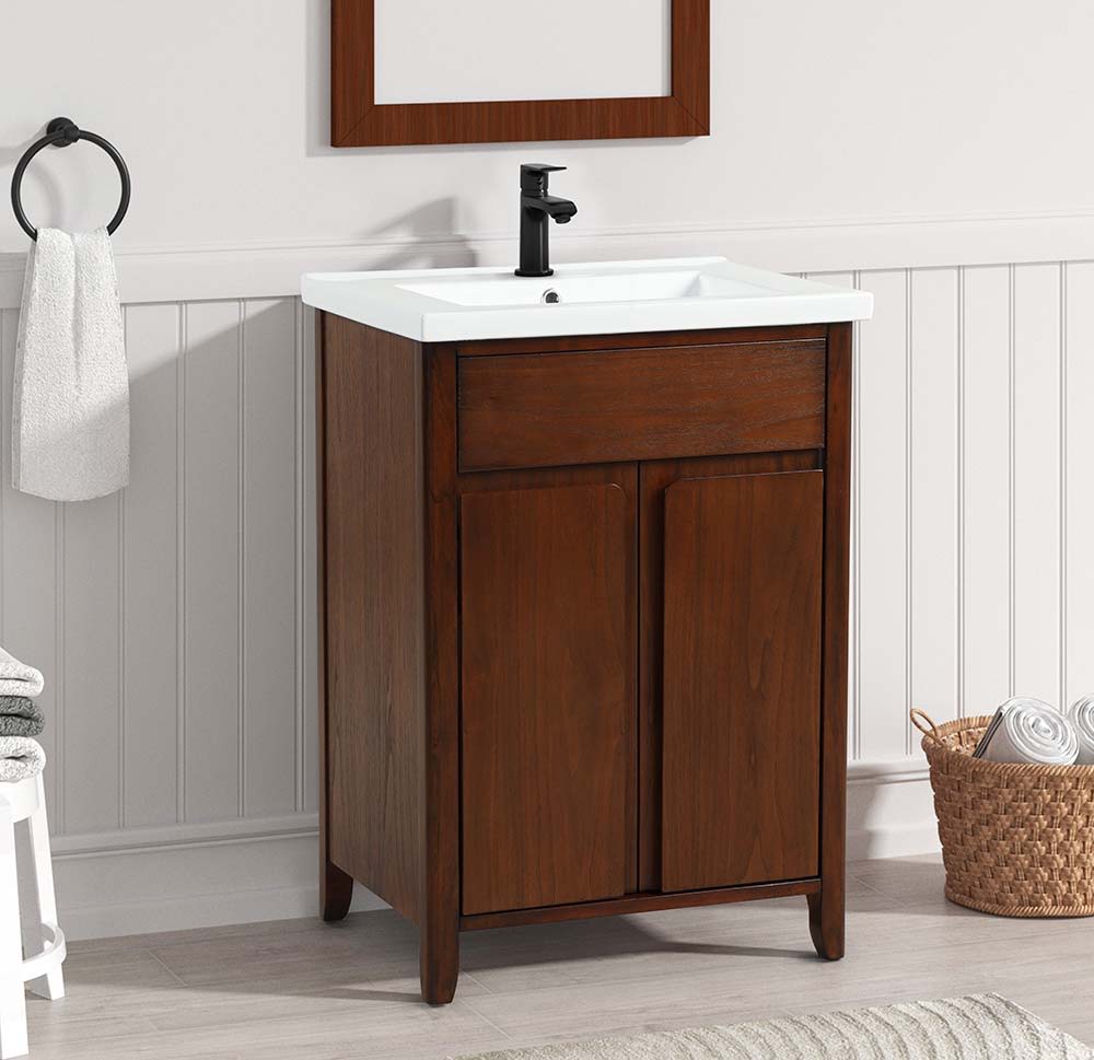 ACME Lelia - Sink Cabinet - Walnut Finish | Meri Furniture