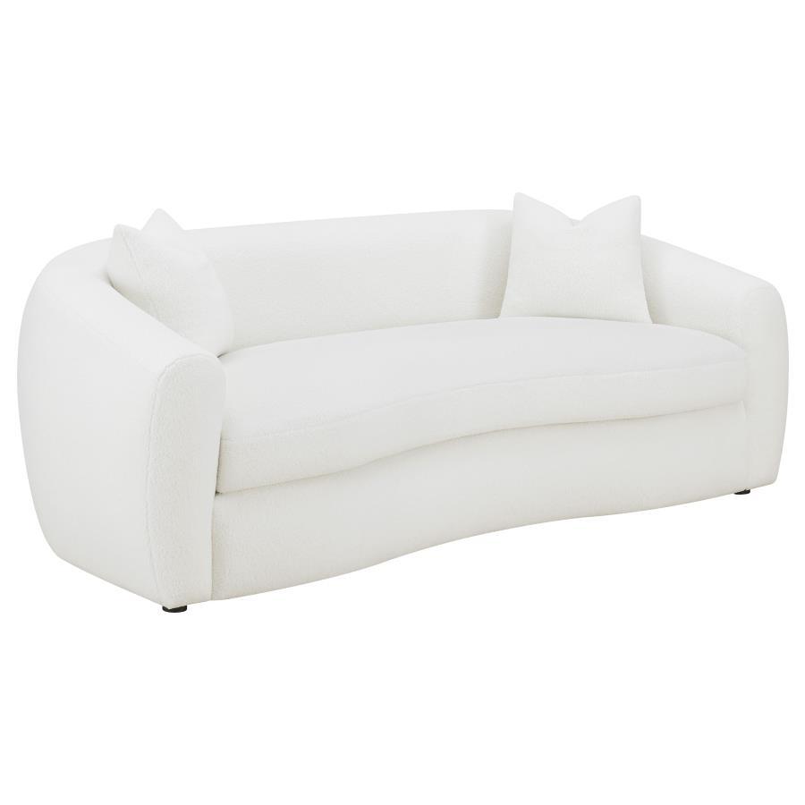 Coaster Fine Furniture Isabella - Faux Sheepskin Upholstered Sofa Natural - Ivory | Meri Furniture