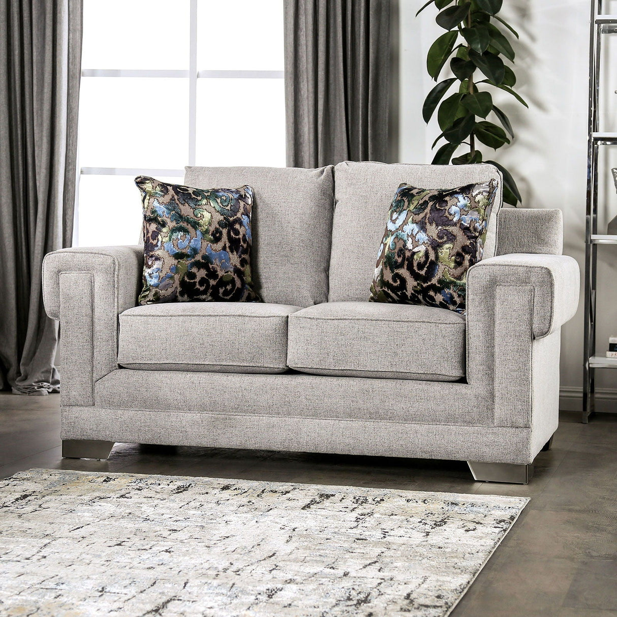 Furniture of America Atherstone - Loveseat - Light Gray | Meri Furniture