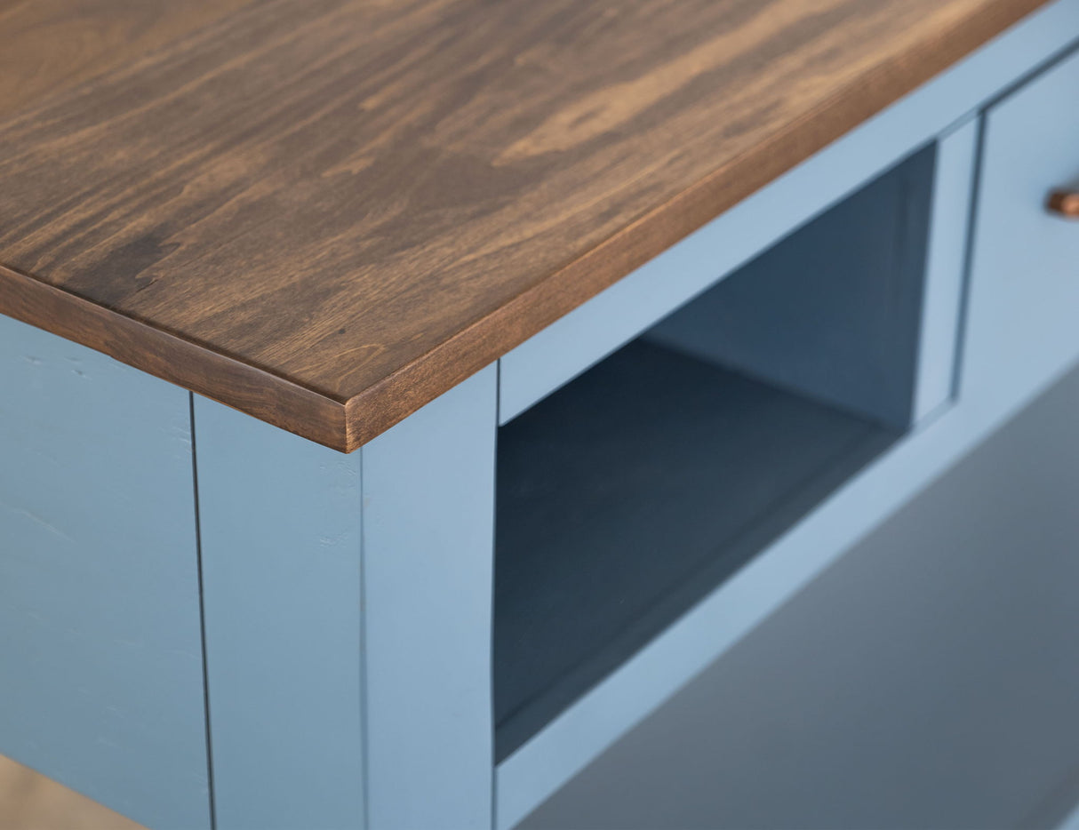 International Furniture Direct Alban - Sofa Table - Blue / Brown | Meri Furniture