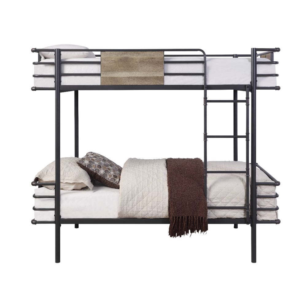 ACME Deliz - Twin Over Twin Bunk Bed - Gunmetal | Meri Furniture