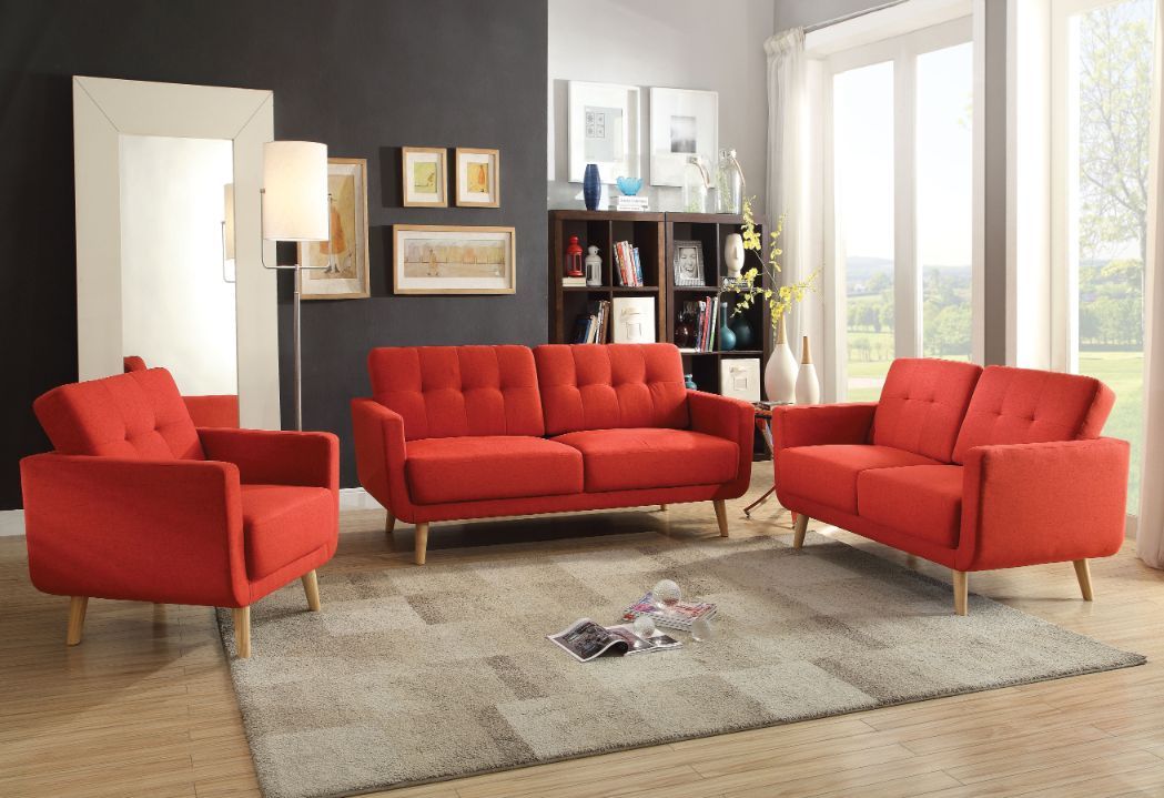 ACME Sisilla - Sofa - Red Linen | Meri Furniture