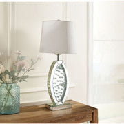 ACME Nysa - Table Lamp - Mirrored & Faux Crystals - 37" | Meri Furniture