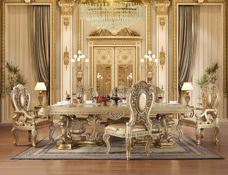 ACME Seville - Dining Table - Gold Finish | Meri Furniture