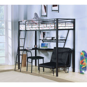 ACME Senon - Loft Bed - Silver & Black | Meri Furniture