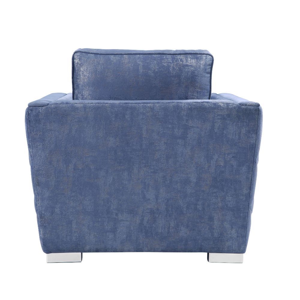 ACME Emilia - Chair - 2-Tone Blue Fabric | Meri Furniture