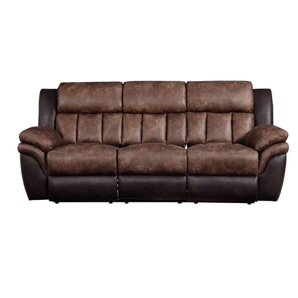 ACME Jaylen - Sofa - Toffee & Espresso Polished Microfiber | Meri Furniture
