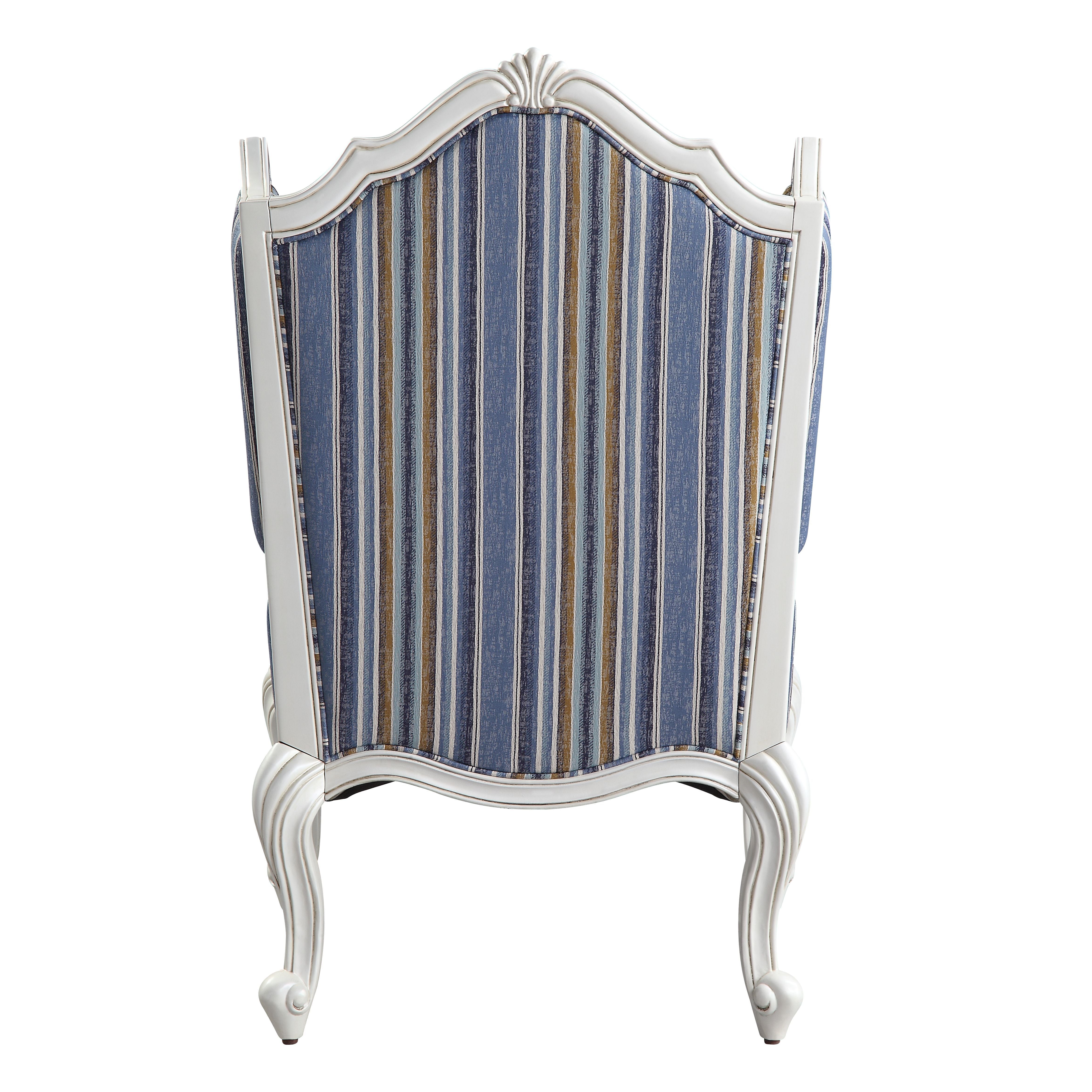 ACME Ciddrenar - Chair - Fabric & White Finish | Meri Furniture