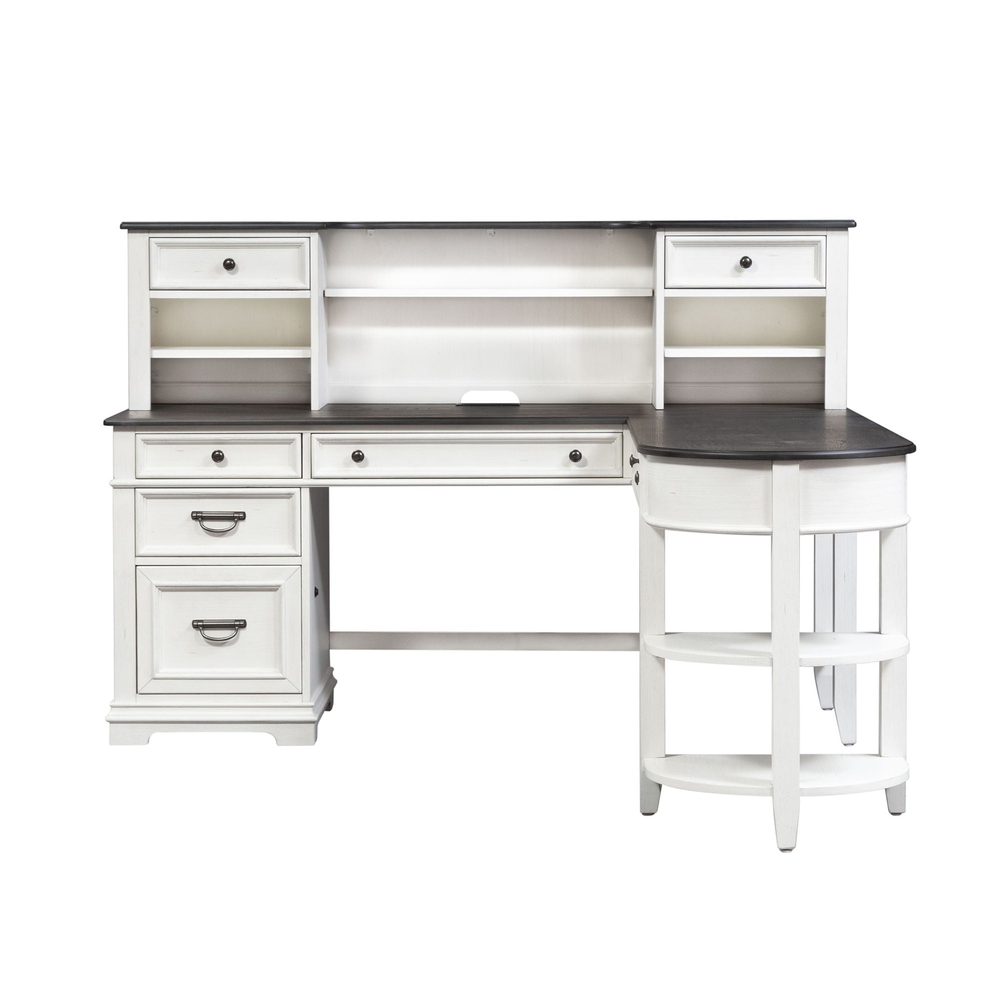 Liberty Furniture Allyson Park - L Shaped Desk Set With Hutch - White | Meri Furniture