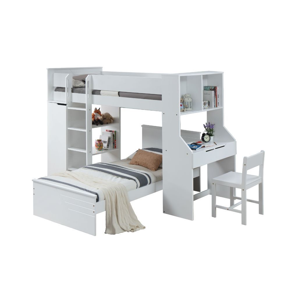 ACME Ragna - Loft Bed - White | Meri Furniture