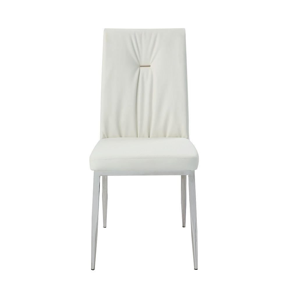 ACME Kamaile - Side Chair (Set of 2) - Beige Chrome | Meri Furniture