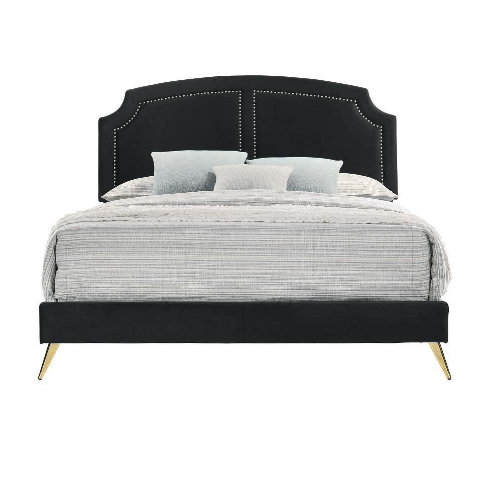 ACME Zeena - Full Bed - Black Velvet | Meri Furniture