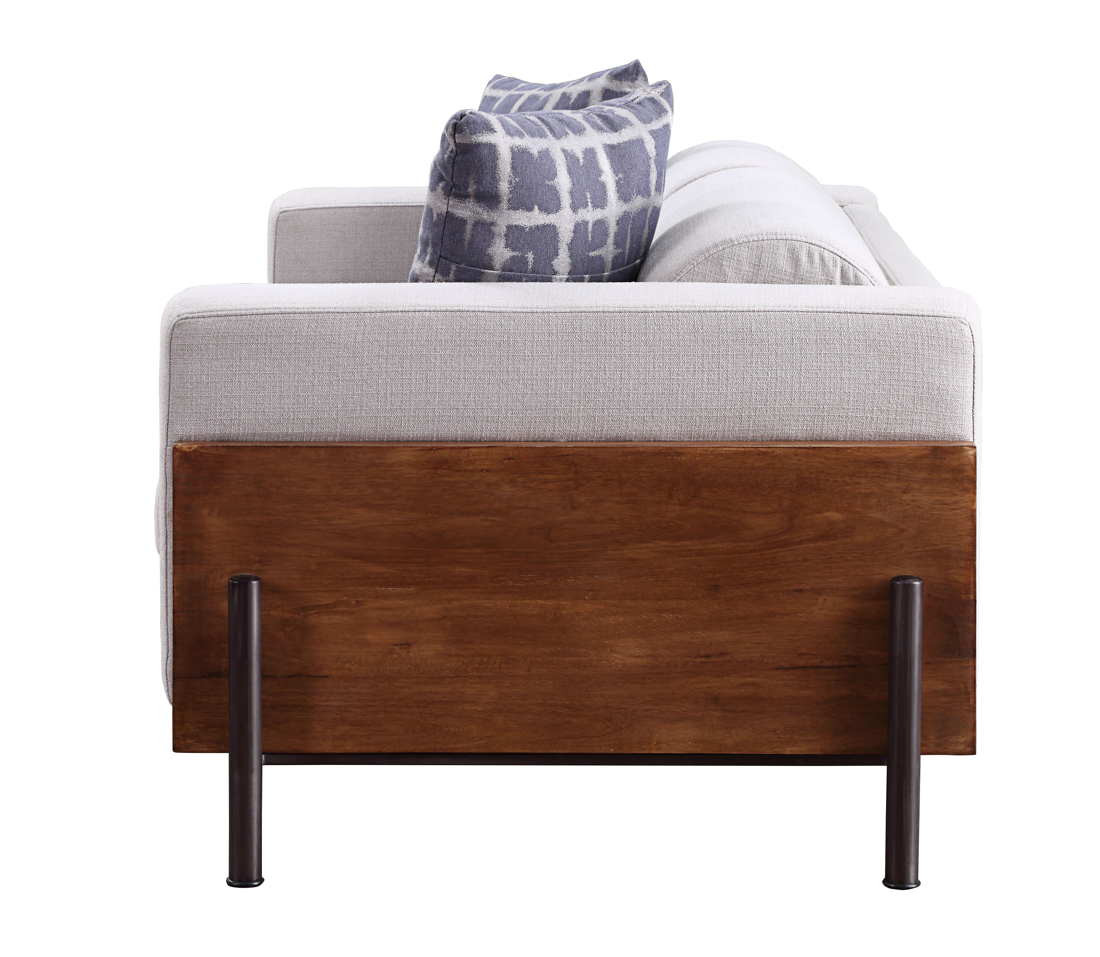 ACME Pelton - Loveseat - Fabric & Walnut | Meri Furniture