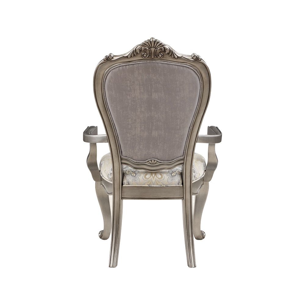 ACME Ariadne - Arm Chair (Set of 2) - Velvet & Antique Platinum | Meri Furniture
