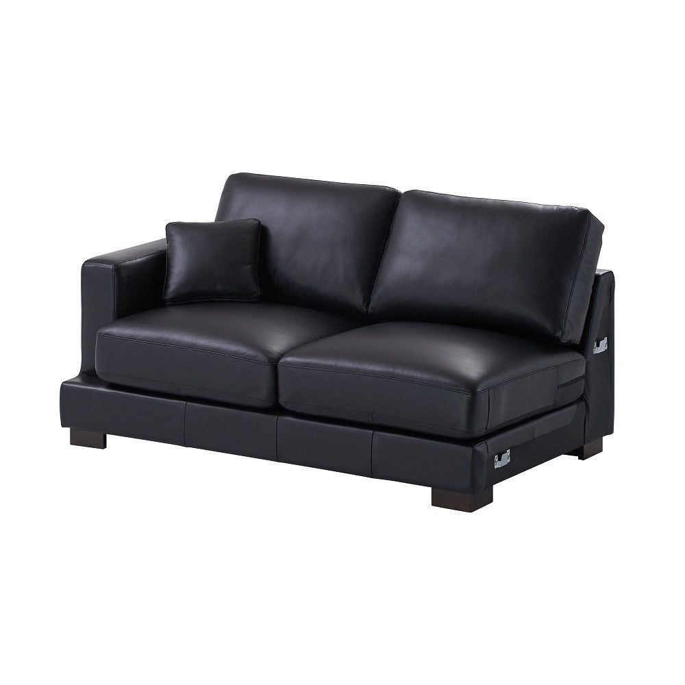 ACME Geralyn - Sectional Sofa With 2 Pillows - Black | Meri Furniture