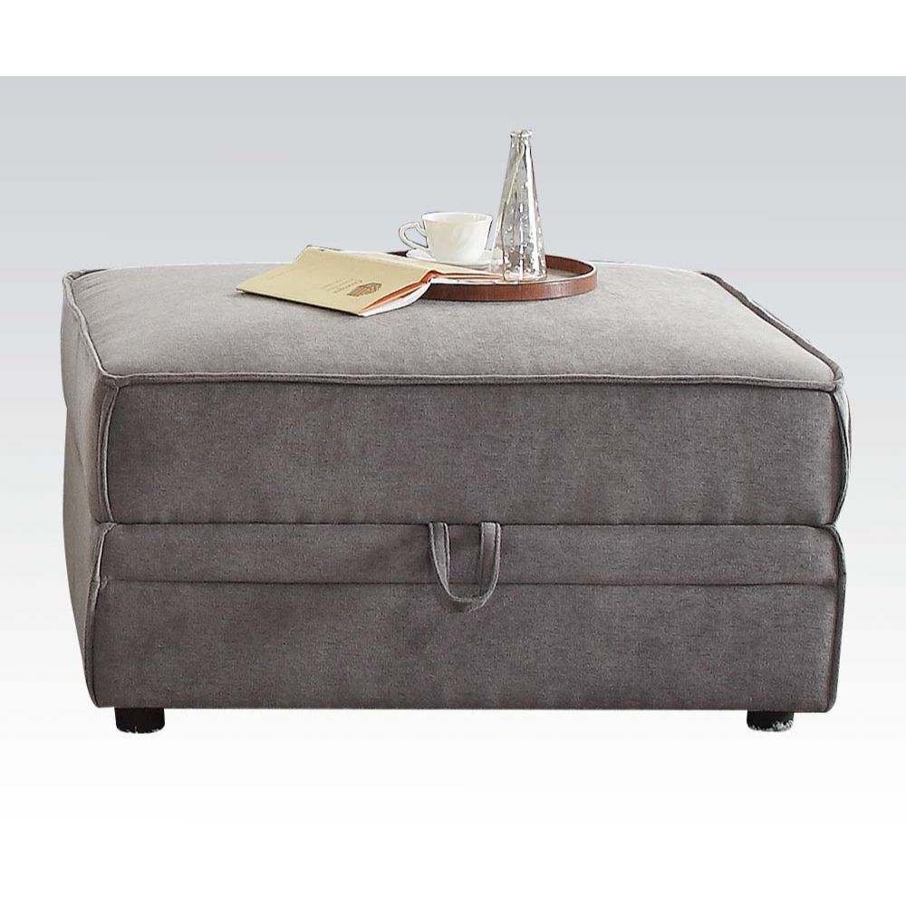 ACME Bois - Ottoman - Gray Velvet | Meri Furniture