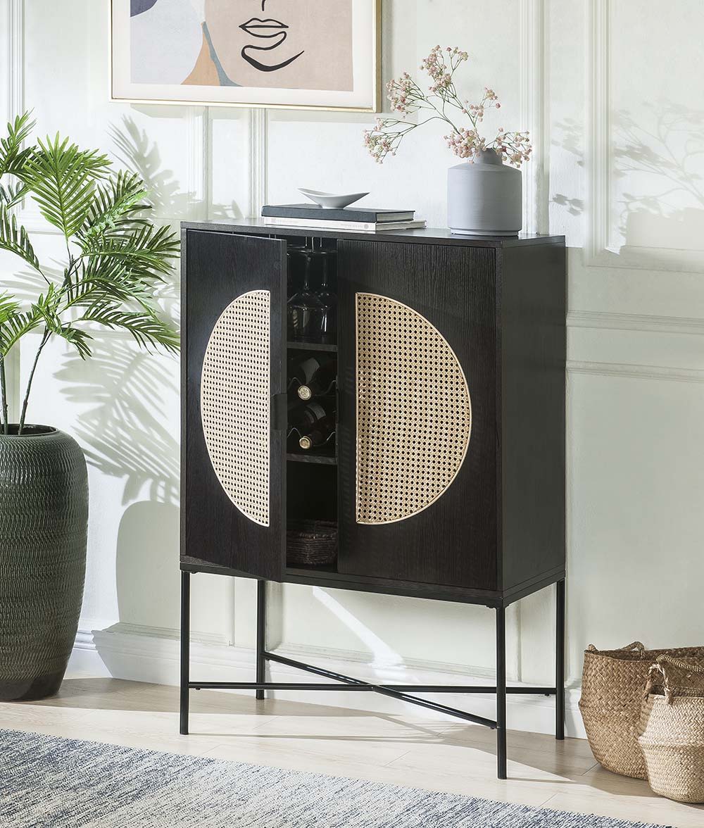 ACME Colson - Wine Cabinet - Black Finish | Meri Furniture