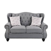 ACME Hannes - Loveseat - Gray Fabric | Meri Furniture
