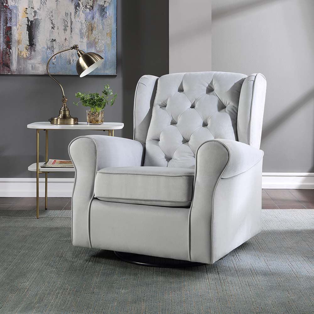 ACME Zeger - Swivel Chair - Gray Fabric | Meri Furniture