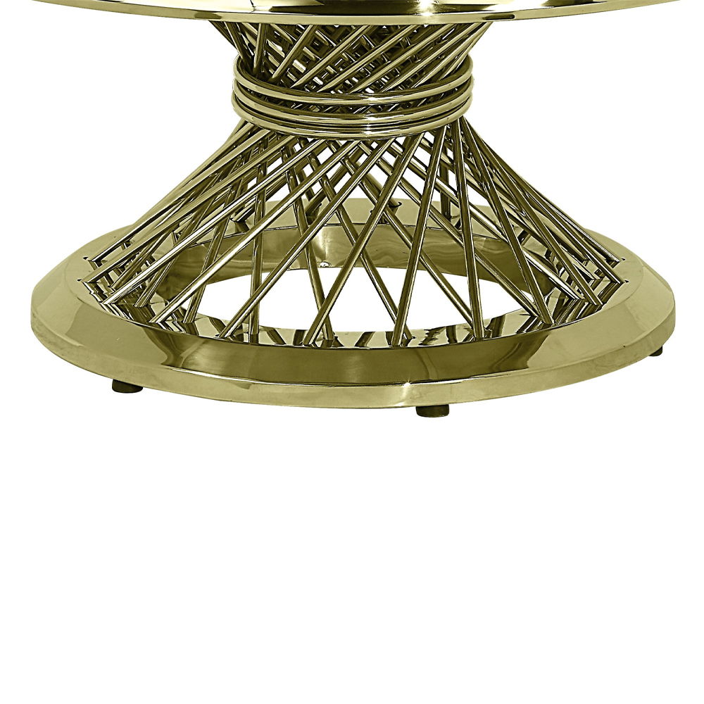 ACME Fallon - Coffee Table With Engineered Stone Top - Gold | Meri Furniture