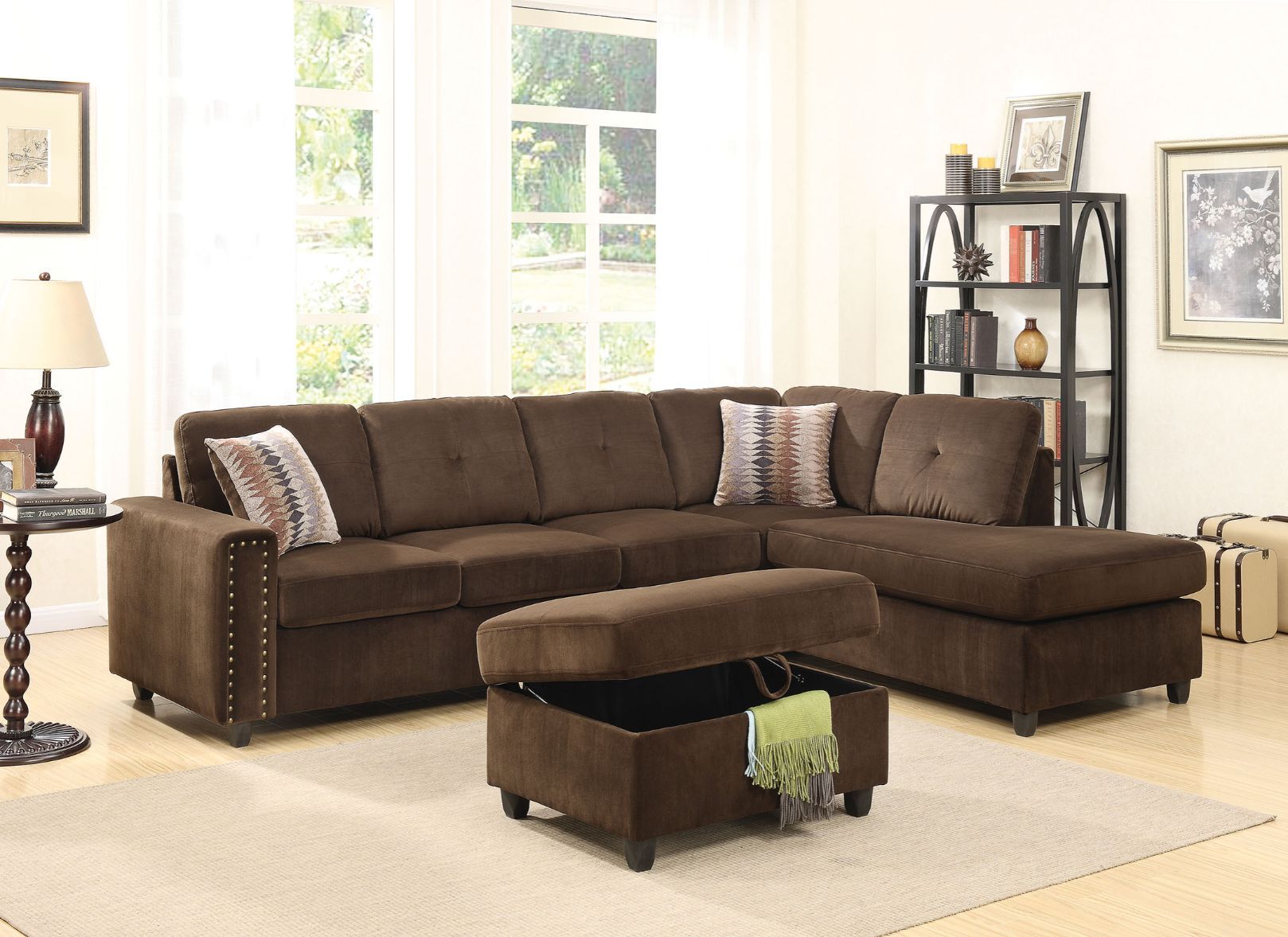 ACME Belville - Sectional Sofa (Reversible w/Pillows) | Meri Furniture