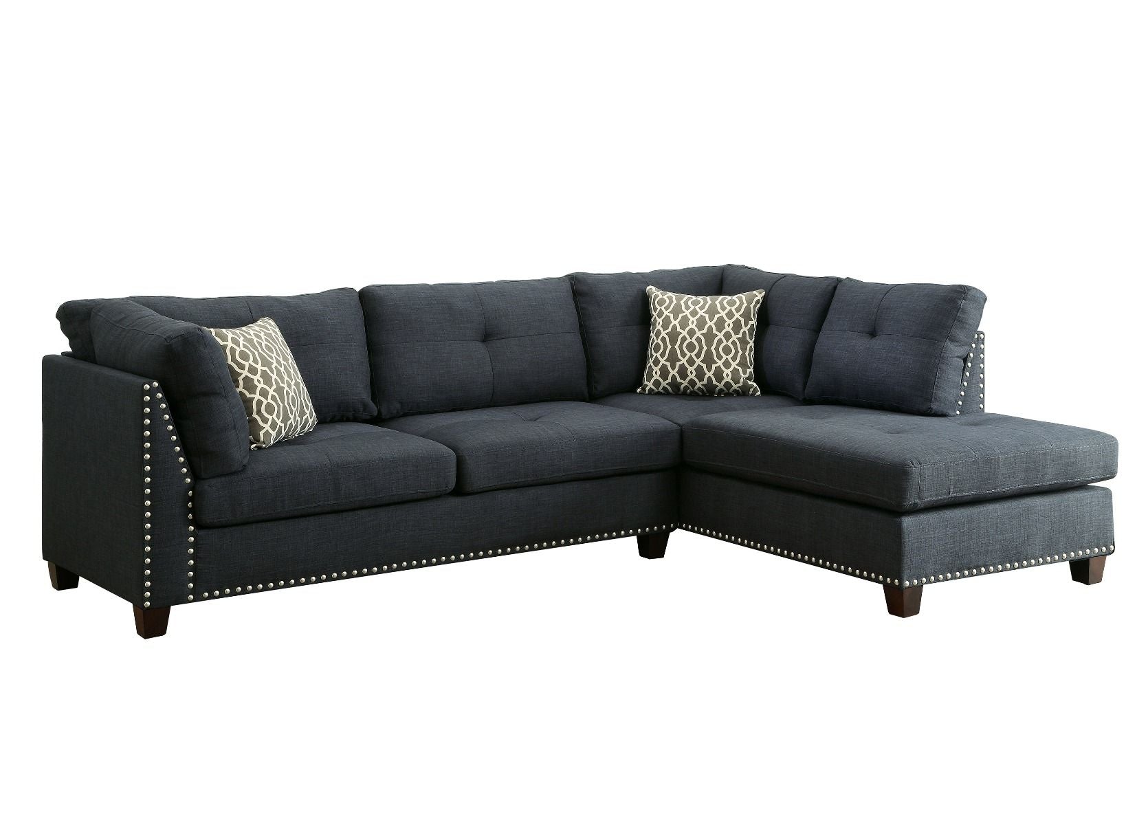 ACME Laurissa - Sectional Sofa & Ottoman (2 Pillows) | Meri Furniture