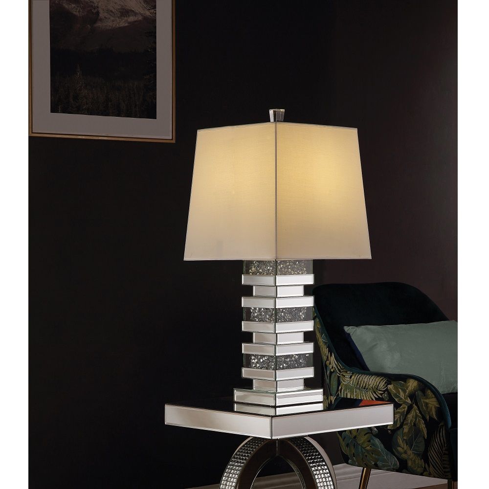 ACME Noralie - Table Lamp - Pearl Silver - Glass | Meri Furniture