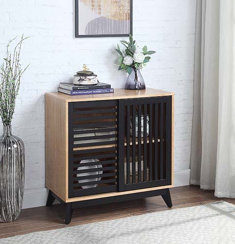 ACME Gamaliel - Console Table - Oak & Espresso Finish | Meri Furniture