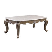 ACME C, Shaped Metal Frame w/Brass Finish, Oval Table Top, Dual Support Legs | Meri Furniture