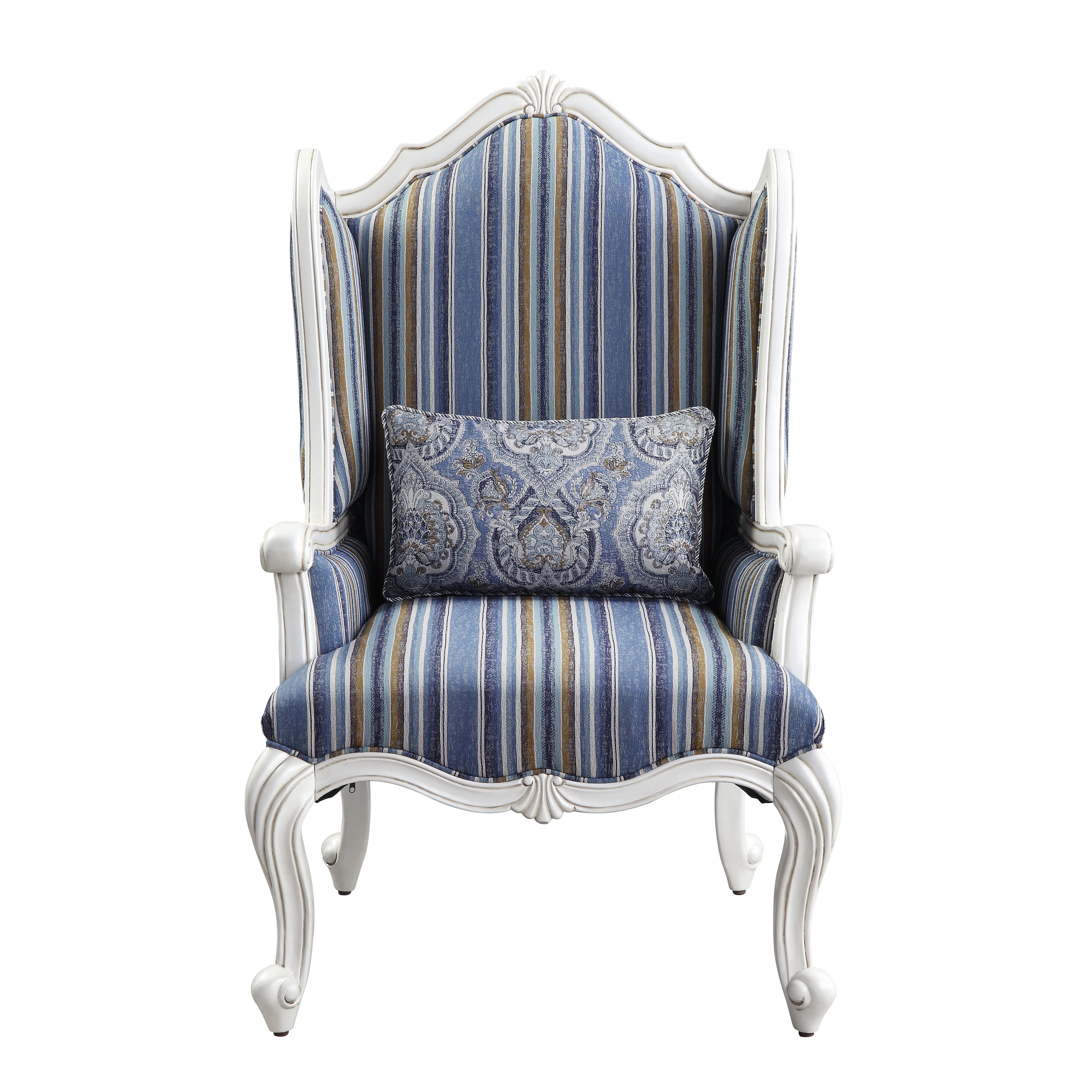 ACME Ciddrenar - Chair - Fabric & White Finish | Meri Furniture