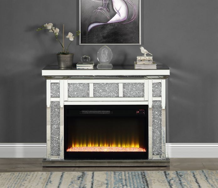 ACME Noralie - Fireplace - Mirrored - 32" | Meri Furniture