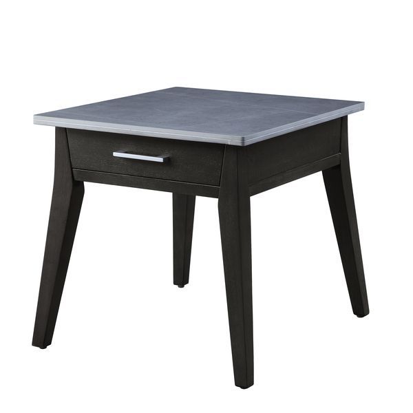 ACME Zemocryss - End Table - Marble & Dark Brown Finish | Meri Furniture